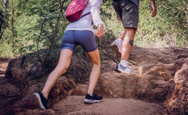 Genç bir çift okyanus yakınlarındaki orman ormanında seyahat ediyor..