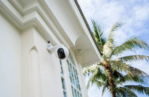 Modern Cctv Camera Wall Residential Building — Stock Photo, Image