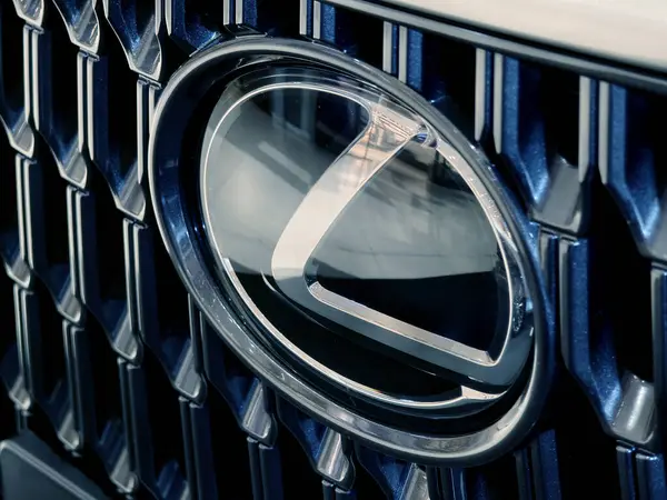 stock image PHUKET, THAILAND- June 10, 2024: LOGO Lexus on the front bumper.