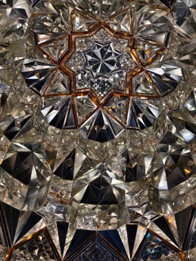 Ortadaki yıldızın yer aldığı bir kaleydoskopun detaylı bir yakın görüntüsü.