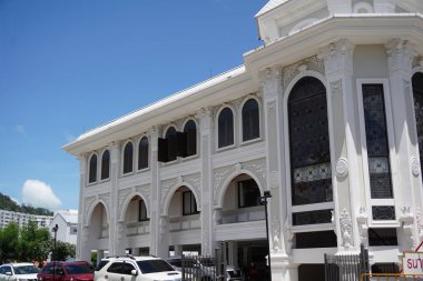 Tayland 'daki şehir binalarının pencere, kapı ve balkonlarının detaylı görüntüsü