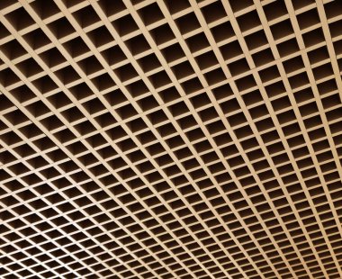 Geometrik kareler ve çizgilerle süslenmiş güzel tavanın dokusu.