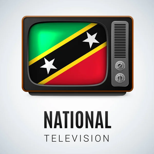 Vintage Bandiera Della Federazione Saint Kitts Nevis Come Simbolo Televisione — Vettoriale Stock