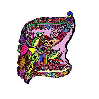 Doodle 'daki Soyut Geometrik Elementlerin El Çizimi Etnik Dekorasyonu, Renkli Zentangle Tarzı. Yetişkinler için Renklendirme Kitabı Sayfası - Rahatlama ve Meditasyon İçin Tasarım