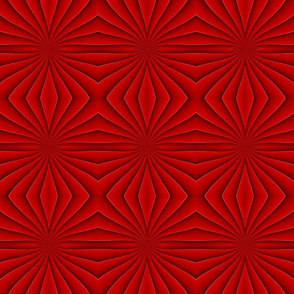 Creative Geometric Seamless Red Pattern Floral Ornament Fabric Decor Design — Stock Vector