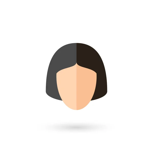 Frau Gesichtslose Person Kopf Avatar Icon Mit Schwarzer Frisur Vereinzelte — Stockvektor