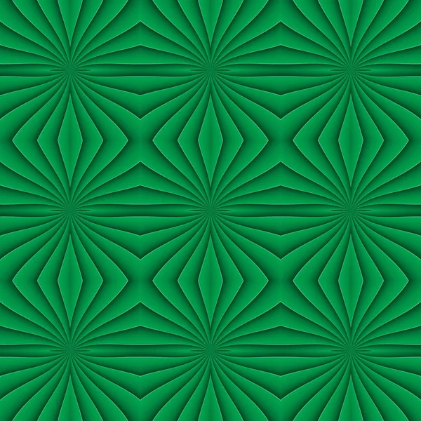 Patrón Verde Sin Costura Geométrica Creativa Adorno Floral Para Tela — Vector de stock