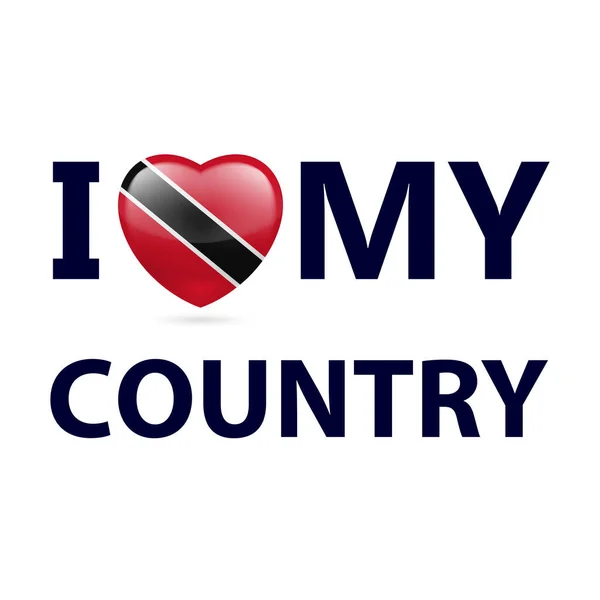 Love Country Trinidad Och Tobago Hjärta Med Flagga Färger — Stock vektor