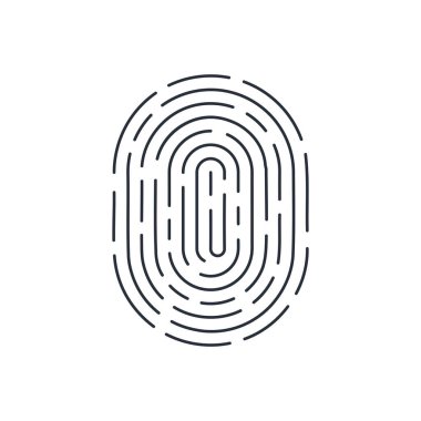 Kimlik Güvenliği Kimliği için Beyaz Tasarım için Parmak izi Simgesi Türleri