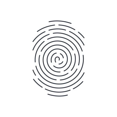 Kimlik İllüstrasyonuna dokun. Beyaz Arka plan 'da izole edilmiş. Tam Düzenlenebilir