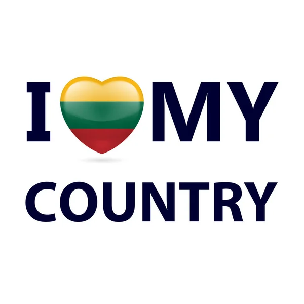 Herz Mit Litauischen Flaggenfarben Ich Liebe Mein Land Litauen — Stockvektor