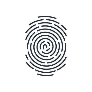 Soyut Parmak izi Kimlik Uygulama Simgesi. Beyaz Parmakizi Resimleri İzole Edildi