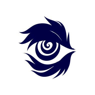 Soyut Göz Simgesi İllüstrasyonu. Beyaz Arka plan 'da izole edilmiş. Dövme için eskiz, Vintage tarzı posterler. Yetişkinler için Renklendirme Kitabı