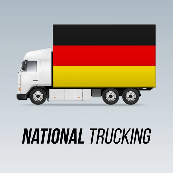 Símbolo Caminhão Entrega Nacional Com Bandeira Alemanha National Trucking Icon —  Vetores de Stock