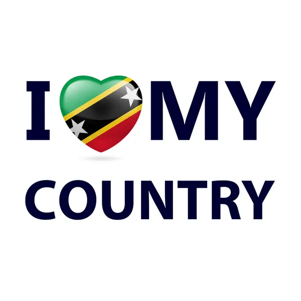 Jag Älskar Mitt Land Saint Kitts Och Nevis Hjärta Med — Stock vektor