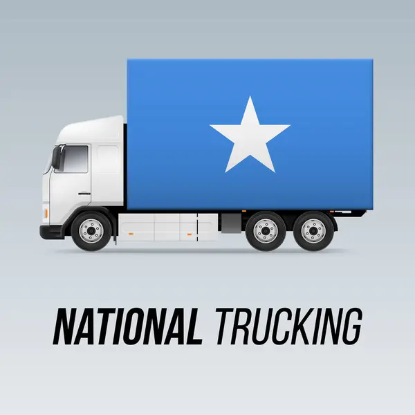 Símbolo Caminhão Entrega Nacional Com Bandeira Somália Ícone Nacional Caminhão —  Vetores de Stock