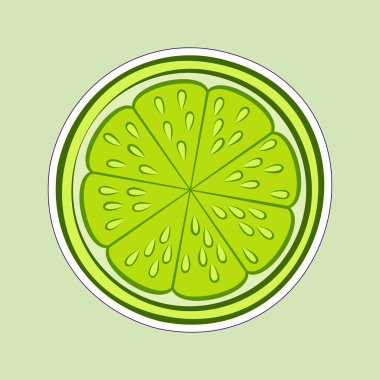 Peel ile Sulu Yarım Limonlu Şekil Gösterimi. Yeşile izole edilmiş Gıda Uygulamaları ve Çıkartmaları Simgesi