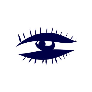 Beyaz Arkaplanda Soyut İnsan Gözü Simgesi. Dövme için çizim, Vintage tarzı posterler