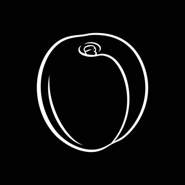 Sulu Stili Kayısı Meyvesi 'nin tasviri. Tahtada Dekoratif Retro Tarz Tarım Ürünleri Restoran Menüsü