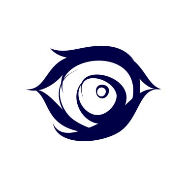 Beyaz Arkaplanda Soyut İnsan Gözü Simgesi. Dövme çizimi, hippi tişörtü tasarımı. Yetişkinler için Renklendirme Kitabı