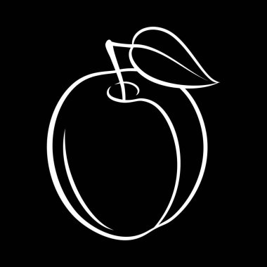 Sulu Yapraklı Erikli Meyve 'nin İllüstrasyonu. Tahtada Dekoratif Retro Tarz Tarım Ürünleri Restoran Menüsü