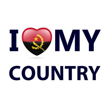 Angola bayraklı kalp. Ülkemi Seviyorum - Angola
