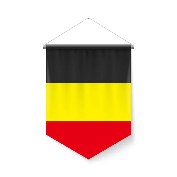 Vertical Pennant Flag Του Βελγίου Εικόνα Λευκό Εφέ Σκιάς Patriotic Royalty Free Διανύσματα Αρχείου