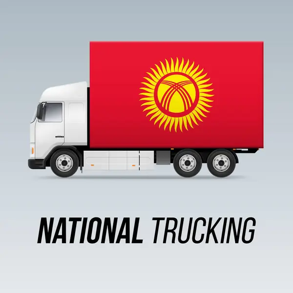 Σύμβολο Της Εθνικής Φορτηγό Παράδοση Σημαία Της Κιργιζίας Σημαία Εθνικών Διανυσματικά Γραφικά