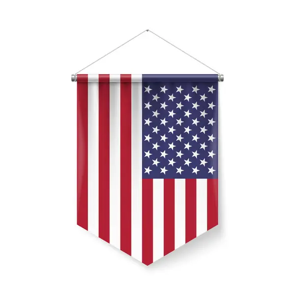 Vertical Pennant Flag Usa Como Icon White Shadow Effects Sinal Vetores De Bancos De Imagens
