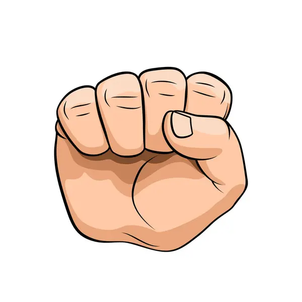 Raised Male Hand Compressed Fist Palm Viewer Concept Power Superiority Royalty Free Stock Vectors