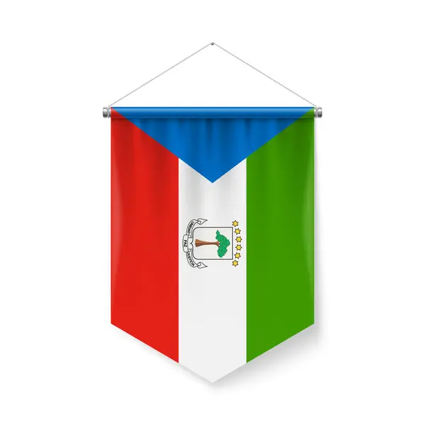 Κατακόρυφη Σημαία Της Ισημερινής Γουινέας Εικόνα Στο Λευκό Εφέ Σκιάς Εικονογράφηση Αρχείου