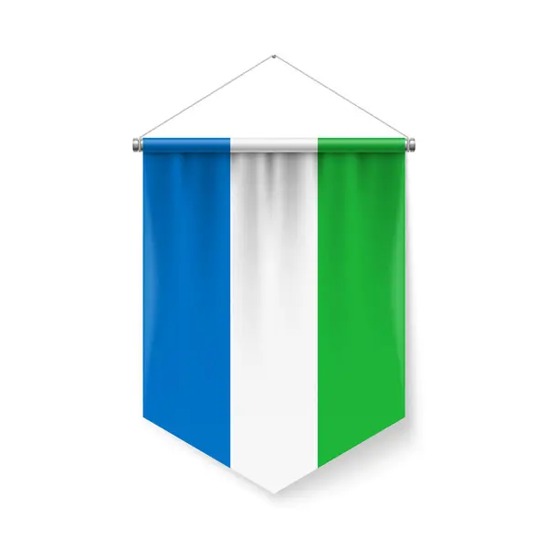 Κατακόρυφη Σημαία Της Σιέρα Λεόνε Εικόνα Στο Λευκό Εφέ Σκιάς Διανυσματικά Γραφικά