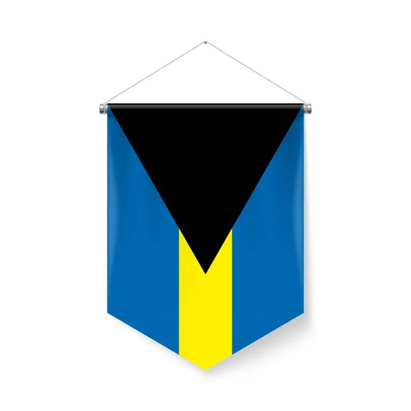 Bandiera Pennant Verticale Delle Bahamas Come Icona Sfondo Bianco Con Vettoriale Stock