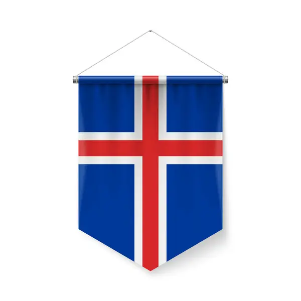 Κατακόρυφη Σημαία Της Ισλανδίας Εικόνα Στο Λευκό Εφέ Σκιάς Patriotic Εικονογράφηση Αρχείου