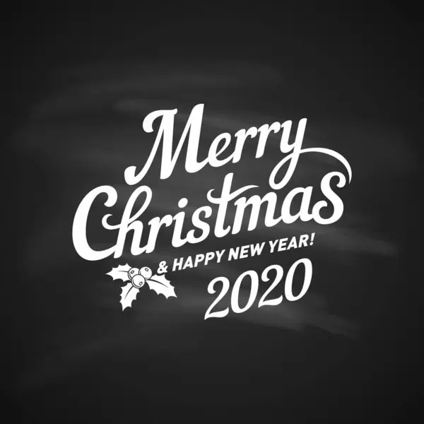 圣诞及新年假期设计的圣诞邮戳 书画装饰二十二十 黑板的风格 矢量图形