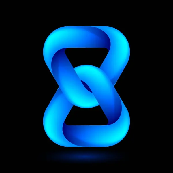 几何扭矩轴物体的蓝色模型 黑色背景下的科学 数字或生物设计说明 免版税图库插图
