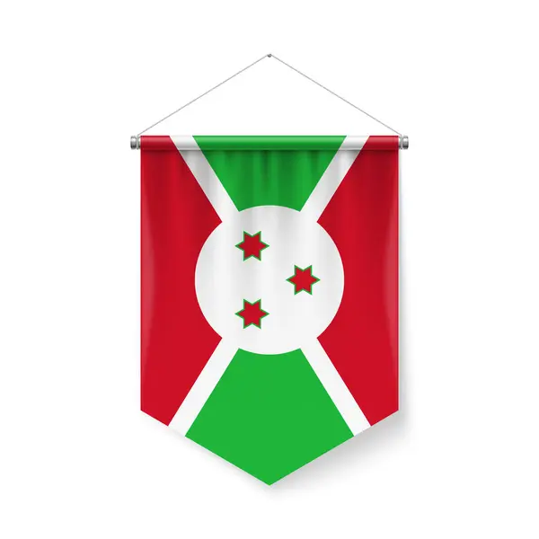 Vertical Pennant Flag Burundi Como Icon White Shadow Effects Sinal Vetores De Bancos De Imagens