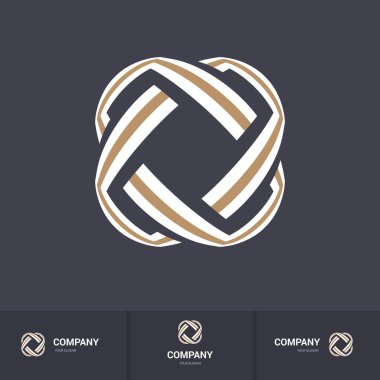 Karmaşık Geometrik Çağdaş Element. Slogan Şablonu ile İşletme Kurumsal Sembol Logosu Tasarımı. Siyah Arkaplanda İzole Edilmiş Bir Kare Şeklinde Birleştirilmiş Rakamlar