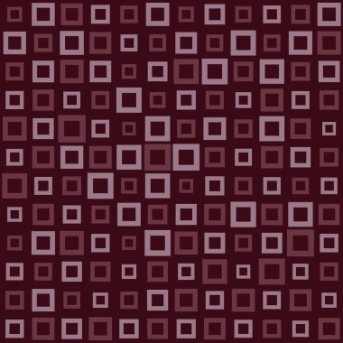 Küçük ve Büyük Kareli Soyut Geometrik Desen. Koyu Kahverengi Renkli Tasarım Elemanı, Web Afişleri veya Duvar Kağıdı