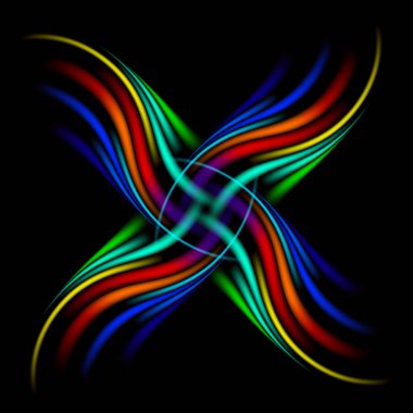 Soyut Fraktal Fantezi Çok Renkli Desen ve Şekiller. Teknik olarak değiştirilmiş, soyut çiçek deseni. Dijital Fantezi Efekti. Geometrik Doku