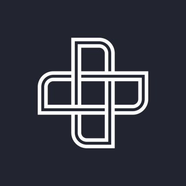 Karmaşık Geometrik Çağdaş Element. İşletme İşletmeleri için Logo Tasarımı. Web siteleri için Birleştirilmiş Rakamlar veya Siyah Arkaplan Üzerine Bilgi Grafikleri