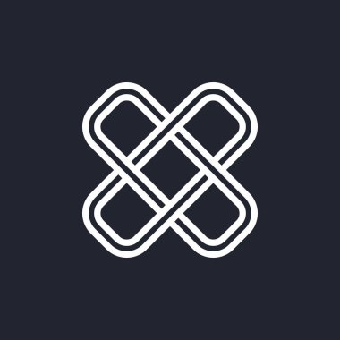 Karmaşık Geometrik Çağdaş Element. İşletme İşletmeleri için Logo Tasarımı. Siyah Arkaplanda Web Tasarımı ya da Web Siteleri için Birleştirilmiş Rakamlar