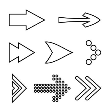 Düz Oklar Simgesi. Geriye ve Sonraki Kullanıcı Arayüzü Simgeleri için Ayrı Simge Koleksiyonu. Önceki ya da gelecekteki En Küçük Web Düğmeleri için Farklı Konsept