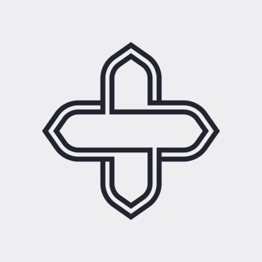 Karmaşık Geometrik Çağdaş Element. İşletme İşletmeleri için Logo Tasarımı. Web siteleri, Mobil Uygulamalar ya da Gri Çizgilerdeki Bilgi Grafikleri için Birleştirilmiş Rakamlar