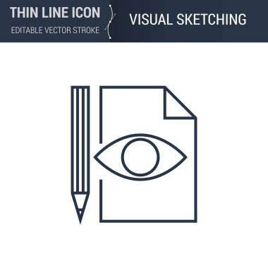3D Yazdırma ve Modelleme Seti 'nin Görsel Çizim İnce Çizgi Simgesi. Infographics için Piktogram Grafiksel Uyumlu. Düzenlenebilir Vektör Vuruşu. Premium Mono Lineer Düz Laconic Logosu
