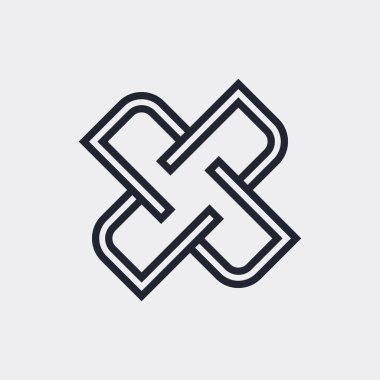 Karmaşık Geometrik Çağdaş Element. İşletme İşletmeleri için Logo Tasarımı. Gri Arkaplanda Web Tasarımı ya da Web Siteleri için Birleştirilmiş Rakamlar