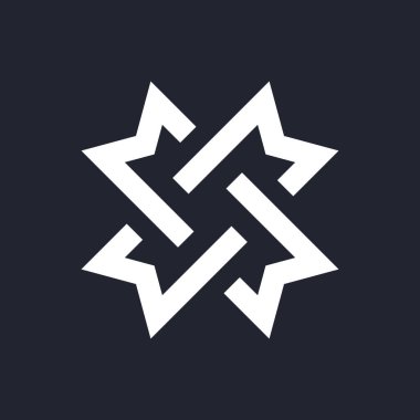 Karmaşık Geometrik Çağdaş Element. İşletme İşletmeleri için Logo Tasarımı. Web siteleri, Web Tasarımı veya Karanlık Arkaplan Bilgisi Grafikleri için Özet Birleştirilmiş Rakamlar