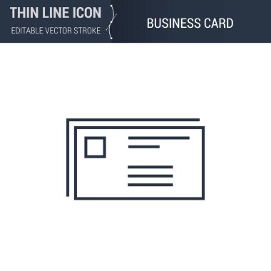 Ticari Kartın sembolü İnce Satır Reklam Medyası Simgesi. Infographics için Piktogram Grafiksel Uyumlu. Düzenlenebilir Vektör Vuruşu. Premium Mono Lineer Düz Laconic Logosu
