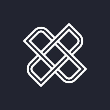 Karmaşık Geometrik Çağdaş Element. İşletme İşletmeleri için Logo Şablonu Tasarımı. Web Tasarımı veya Karanlık Arkaplanda Bilgi Grafikleri için Özet Birleştirilmiş Rakamlar