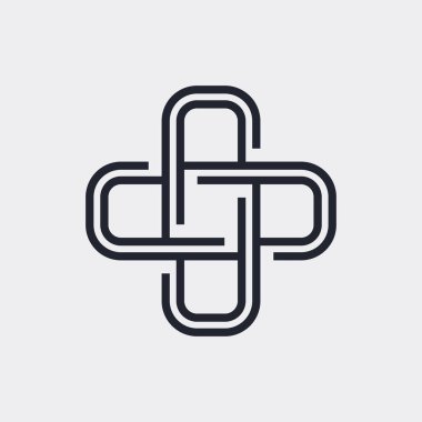 Karmaşık Geometrik Çağdaş Element. İşletme İşletmeleri için Logo Tasarımı. Web siteleri, Web Tasarımı, Mobil Uygulama veya Gri hakkında Bilgi Grafikleri için Özet Birleştirilmiş Rakamlar